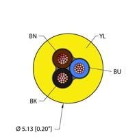 YEL,PVC,3X22,ITC,FL