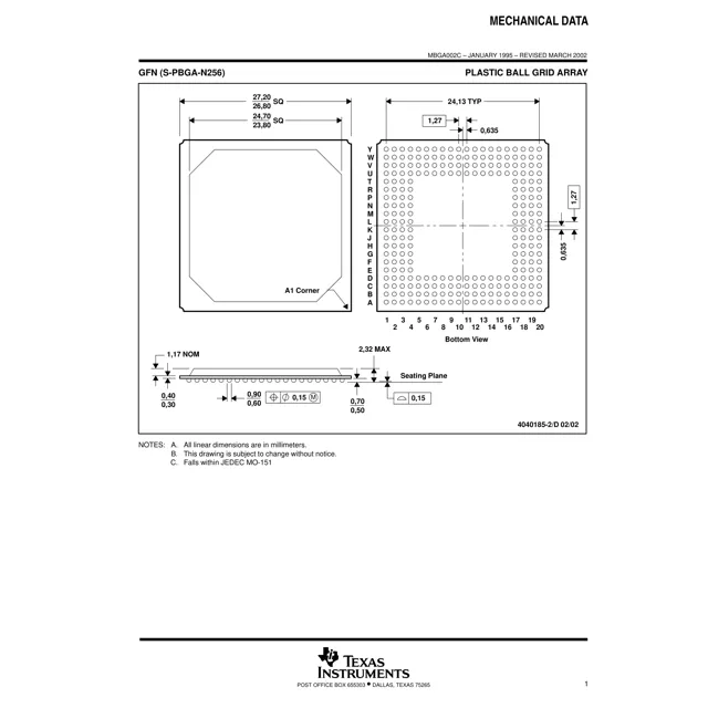 pid_19944814_tmx320c6211gfn150-texas-instruments-datasheet-41218115.pdf Outline Dimensions_1