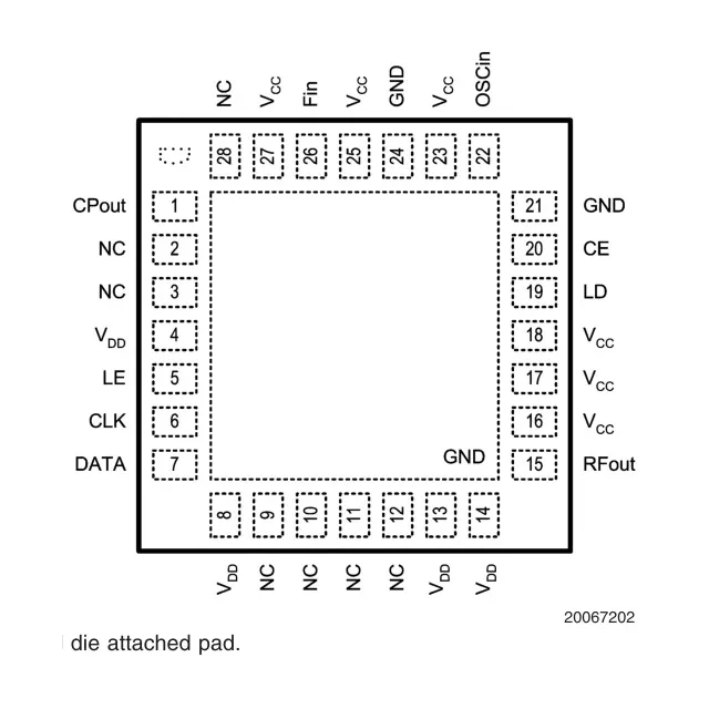 LMX2532LQ0967-National-Semiconductor-datasheet-15897.pdf Pinout Diagram_1 LMX2532LQ0967-National-Semiconductor-datasheet-15897.pdf Pinout Diagram_1