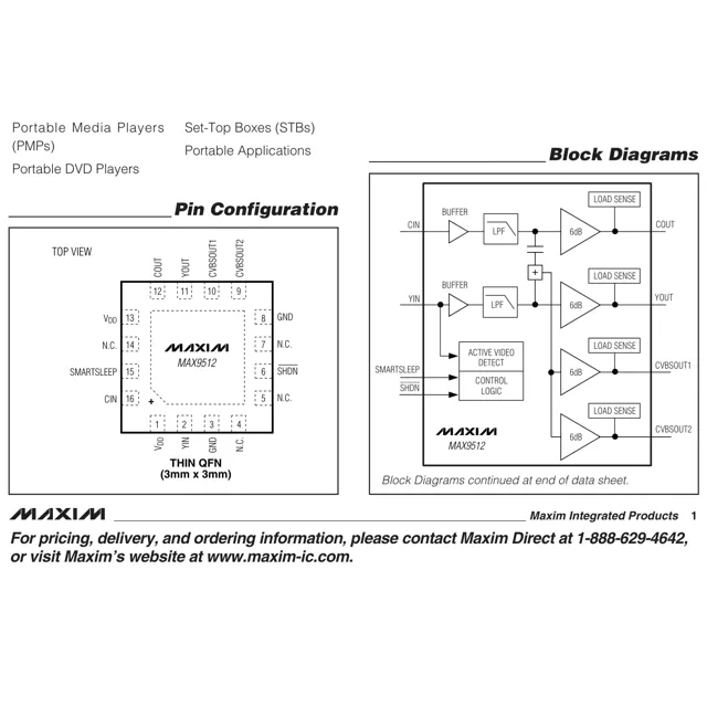 pid_40551874_max9512ate2bt-maxim-integrated-datasheet-8536089.pdf  Pinout Diagram_1