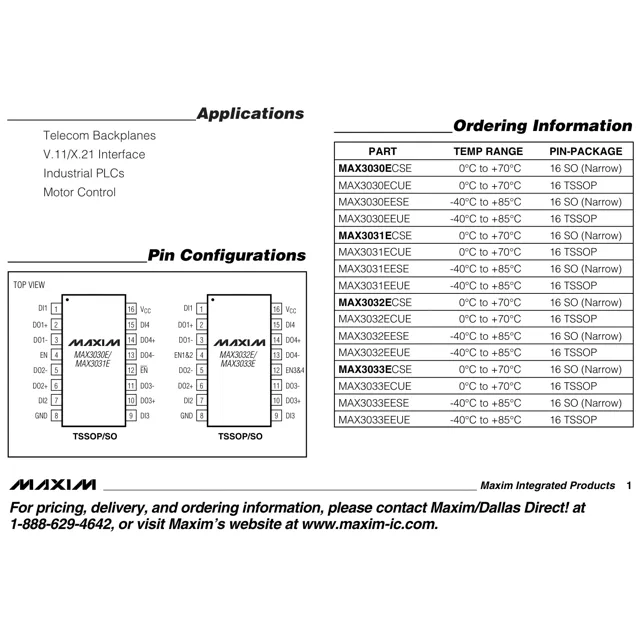 pid_42027114_max3032eese2b-analog-devices-datasheet-121585.pdf Pinout Diagram_1 pid_42027114_max3032eese2b-analog-devices-datasheet-121585.pdf Pinout Diagram_1