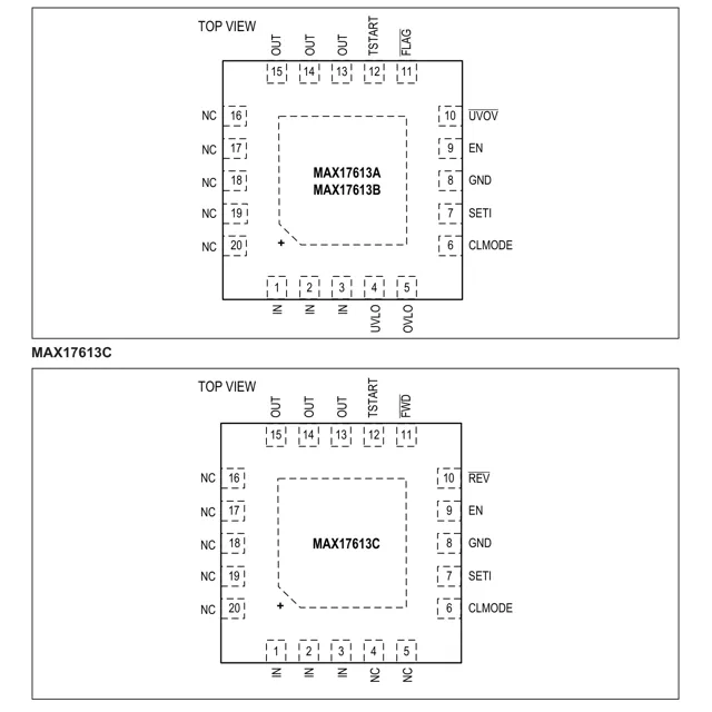 pid_58210000_max17613batp2b-analog-devices-datasheet-140091593.pdf Pinout Diagram_1 pid_58210000_max17613batp2b-analog-devices-datasheet-140091593.pdf Pinout Diagram_1