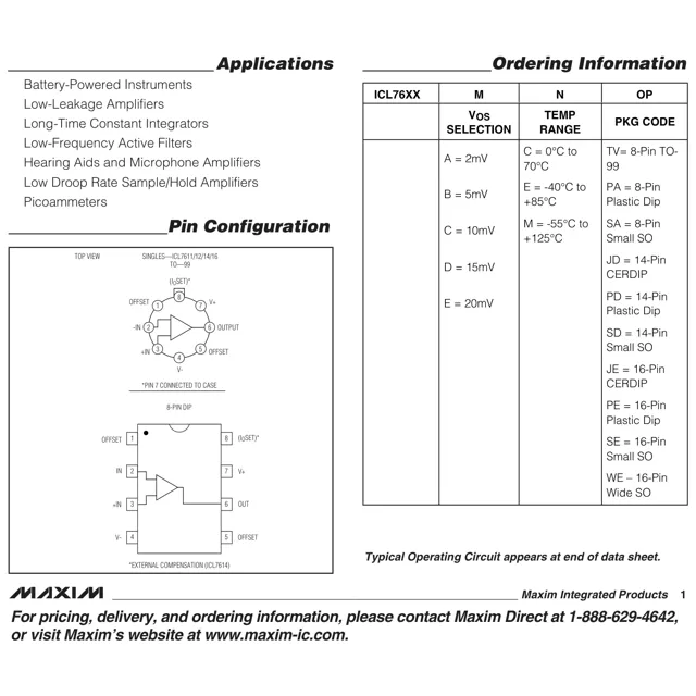 pid_62656316_icl7611dc-d-maxim-integrated-datasheet-13697264.pdf  Pinout Diagram_1