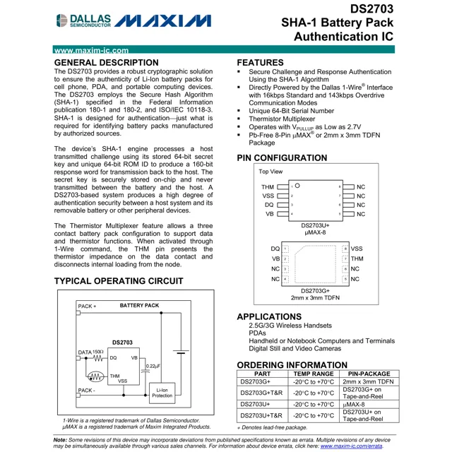 pid_62797625_ds2703u2bt26r-analog-devices-datasheet-13725064.pdf  Pinout Diagram_1