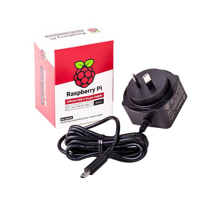 RPI USB-C POWER SUPPLY BLACK AUSRaspberry Pi