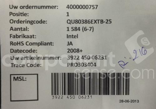 KU80386EXTB25Intel