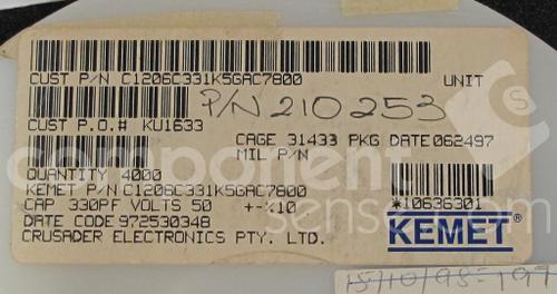 C1206C331K5GAC7800KEMET