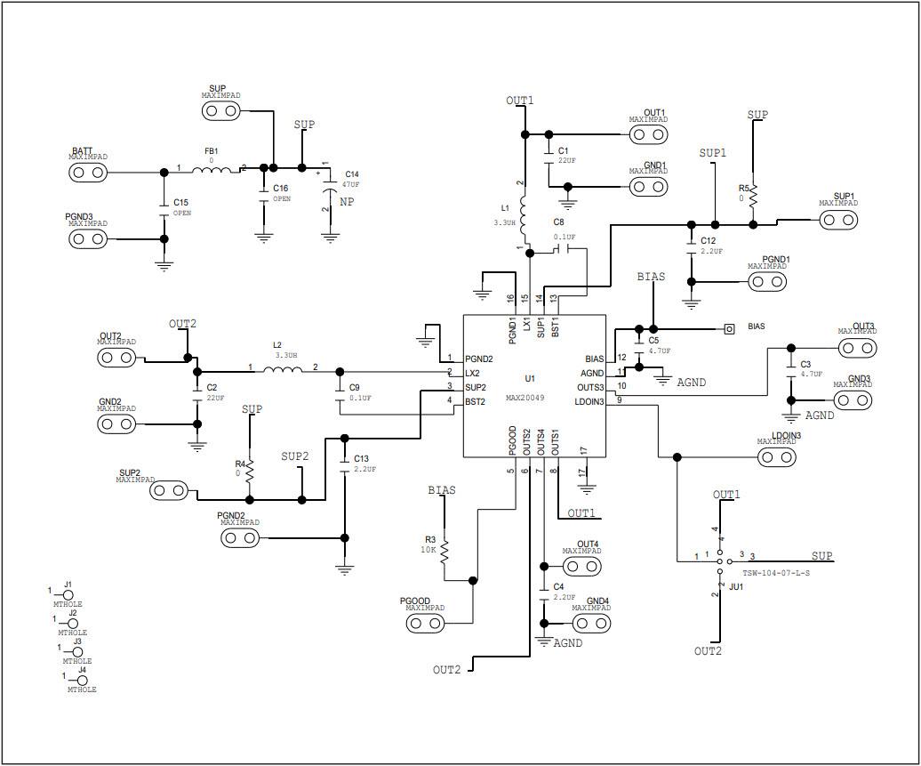 Analog Devices Inc./Maxim Integrated MAX20049EVKIT# Reference Design 1