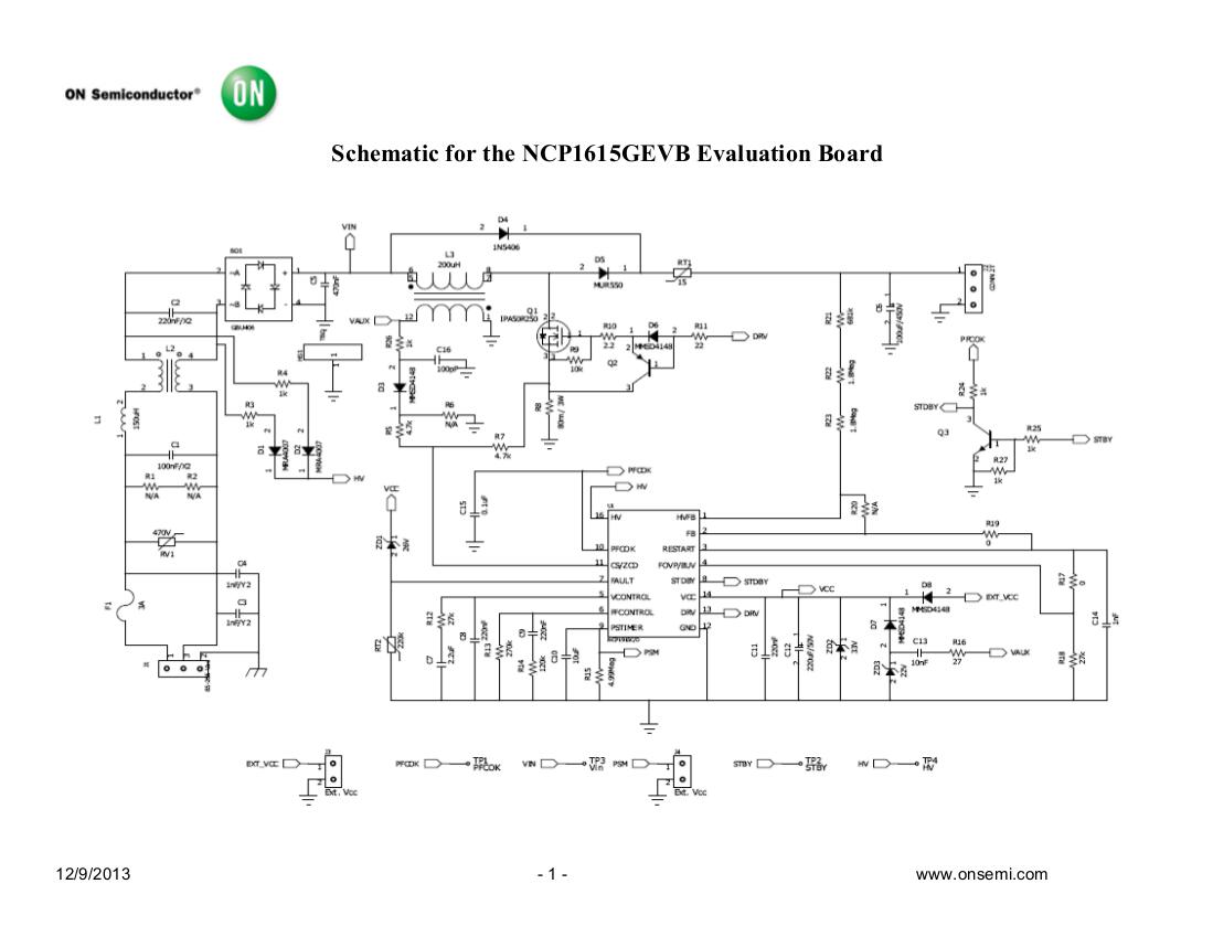 ON Semiconductor NCP1615GEVB Reference Design 4