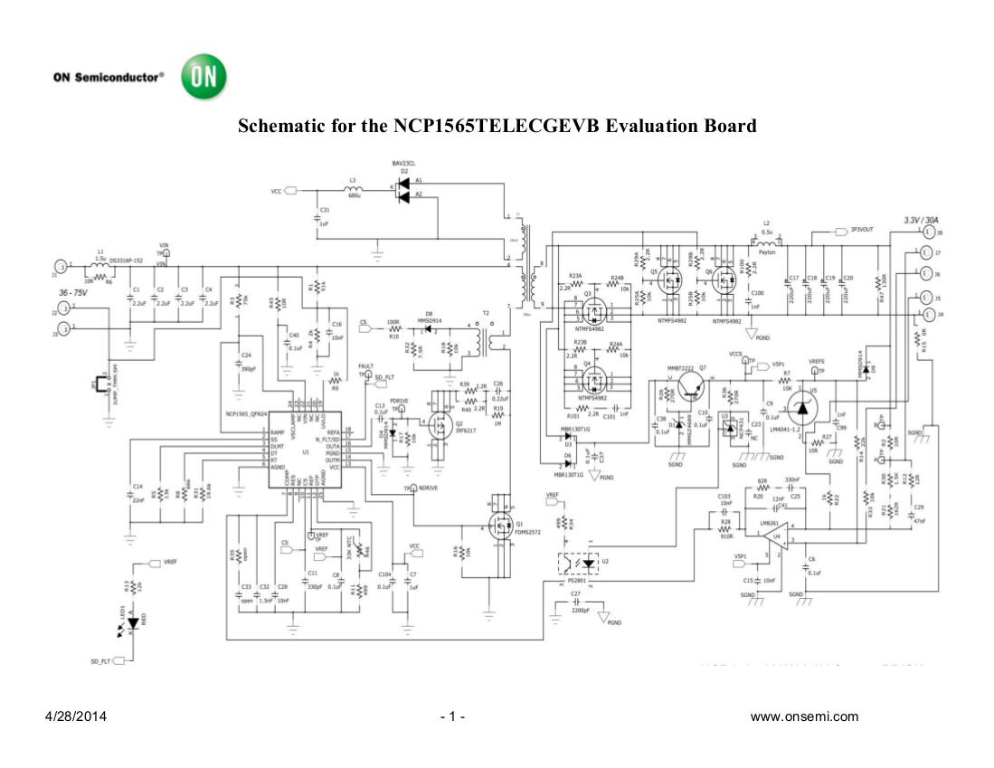 ON Semiconductor NCP1565TELECGEVB Reference Design 3