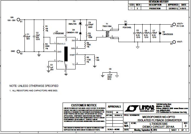 Linear Technology/Analog Devices DC2014A Reference Design 3