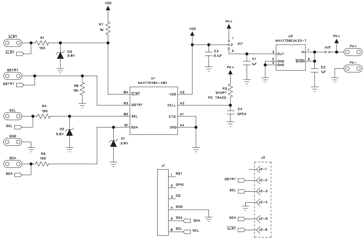 Maxim Integrated MAX17049XEVKIT# Reference Design 1