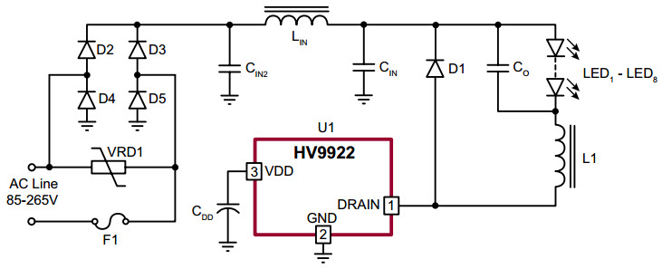 Microchip HV9922DB1 Reference Design 2
