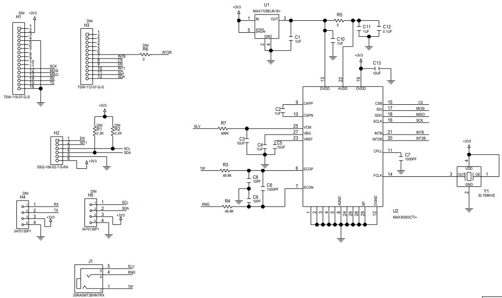 Maxim Integrated MAX30003WING# Reference Design 2