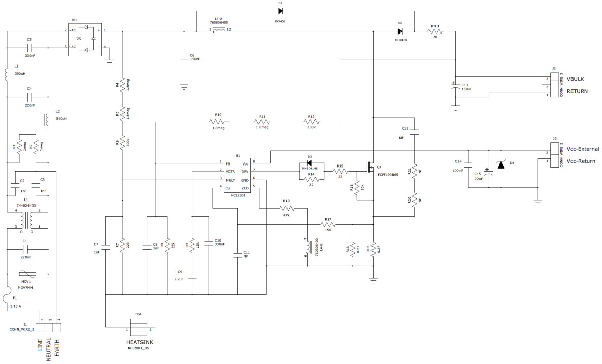 ON Semiconductor NCL2801LED1GEVB Reference Design 2