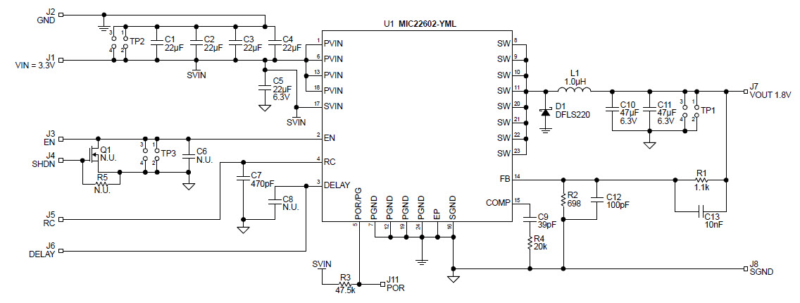 Microchip MIC22602YMLEV Reference Design 1