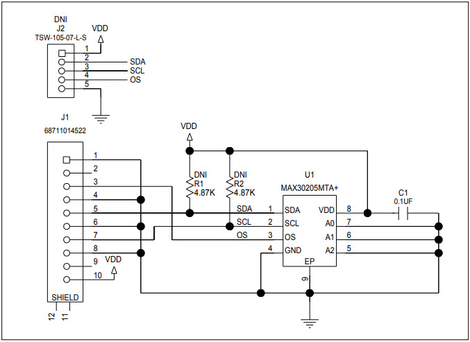 Maxim Integrated MAX30205EVSYS# Reference Design 3