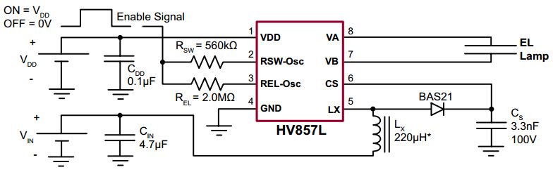 Microchip HV857LDB1 Reference Design 1
