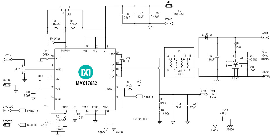 Maxim Integrated MAX17682EVKITB# Reference Design 1
