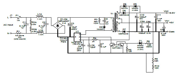 ON Semiconductor NCP1075NONGEVB Reference Design 4