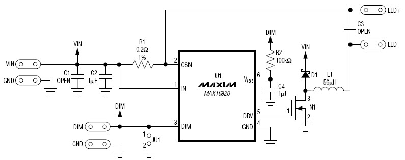 Maxim Integrated MAX16820EVKIT+ Reference Design 3