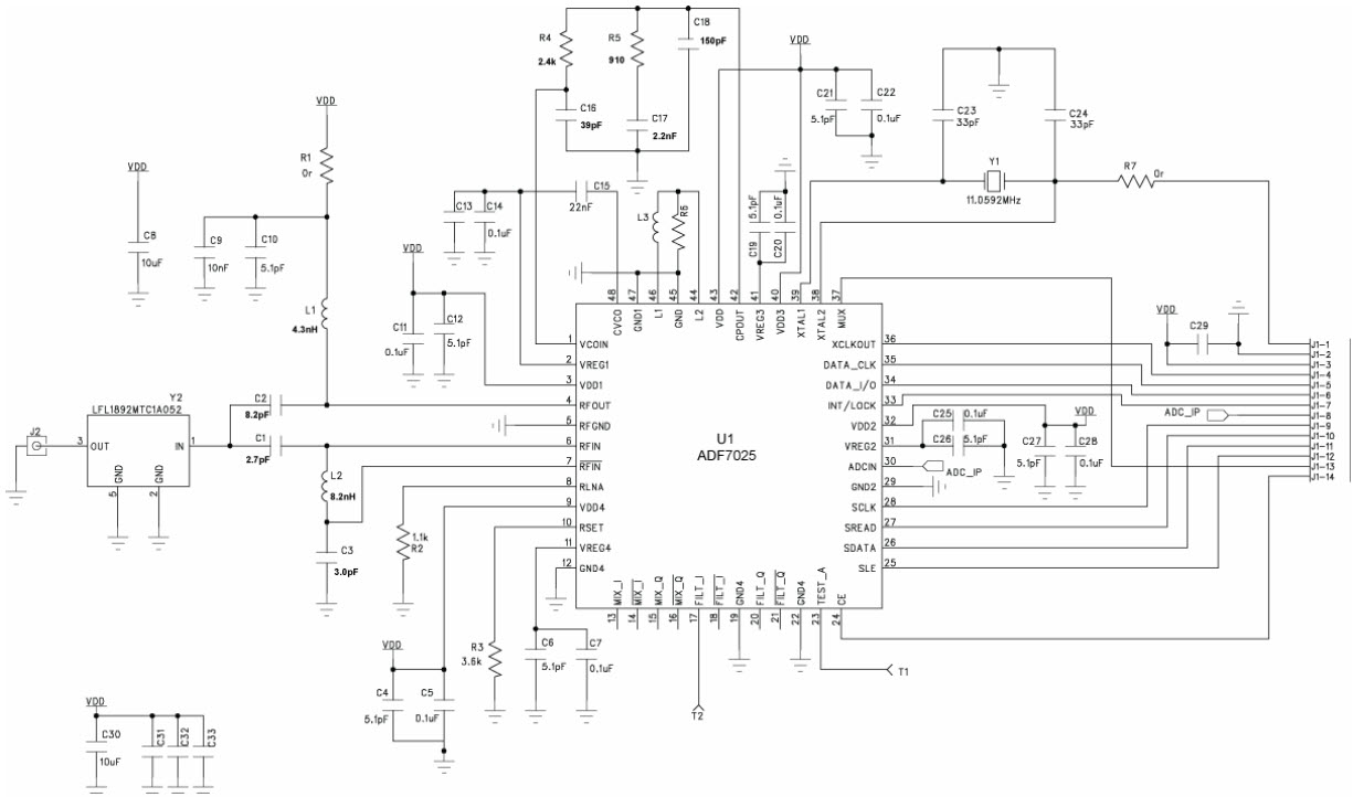 Analog Devices EVAL-ADF70XXMB2 Reference Design 2
