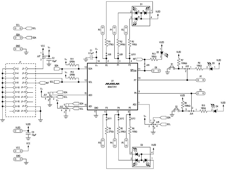 Maxim Integrated MAX7315EVKIT+ Reference Design 1