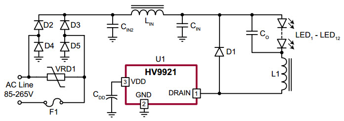 Microchip HV9921DB1 Reference Design 2