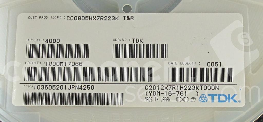 CC0805HX7R223KTDK