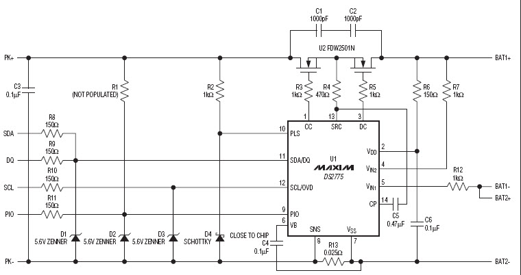 Maxim Integrated DS2777EVKIT+ Reference Design 1