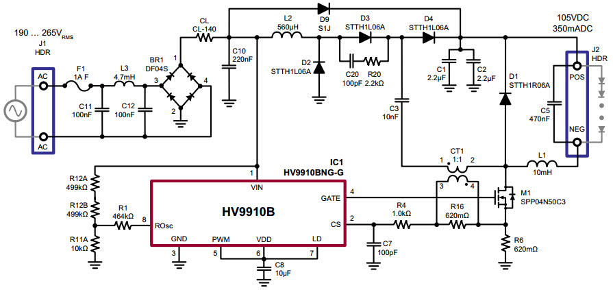 Microchip HV9910BDB7 Reference Design 3
