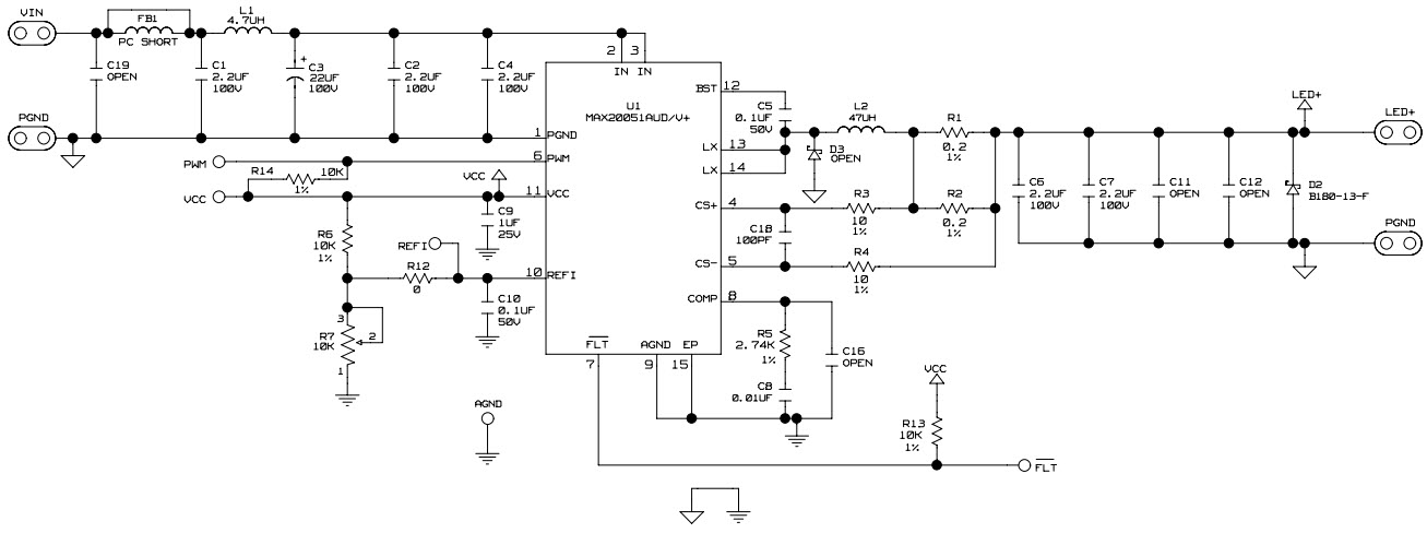 Maxim Integrated MAX20051EVKIT# Reference Design 1