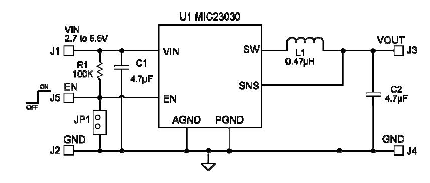 Microchip MIC23030-CYMT EV Reference Design 1