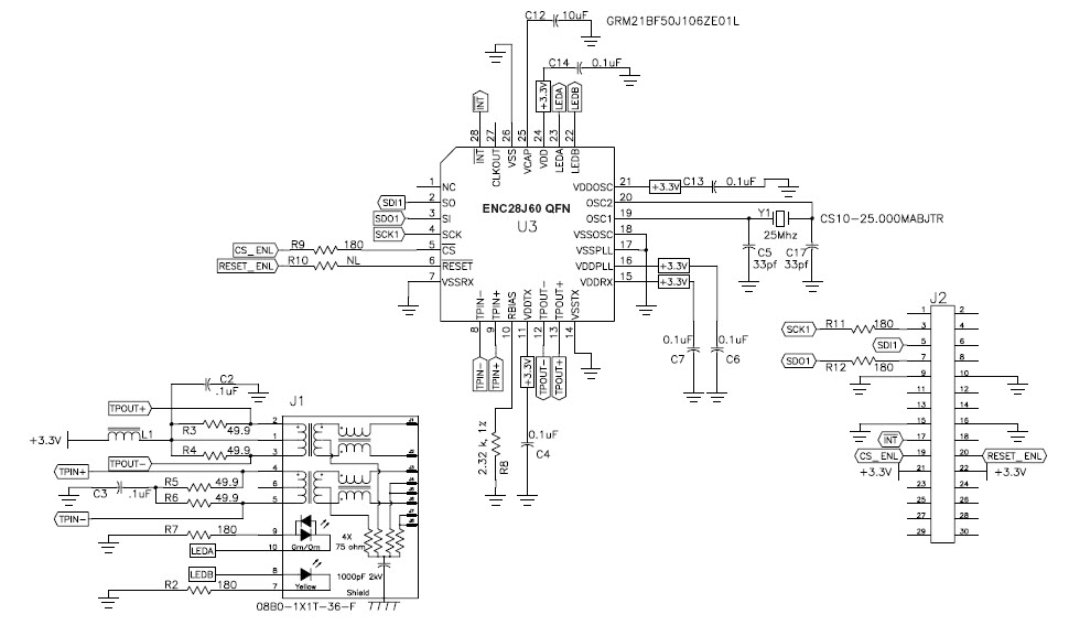 Microchip ENC28J60 Reference Design 1