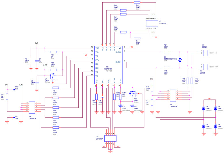 ON Semiconductor NCN5150QFNGEVB Reference Design 3