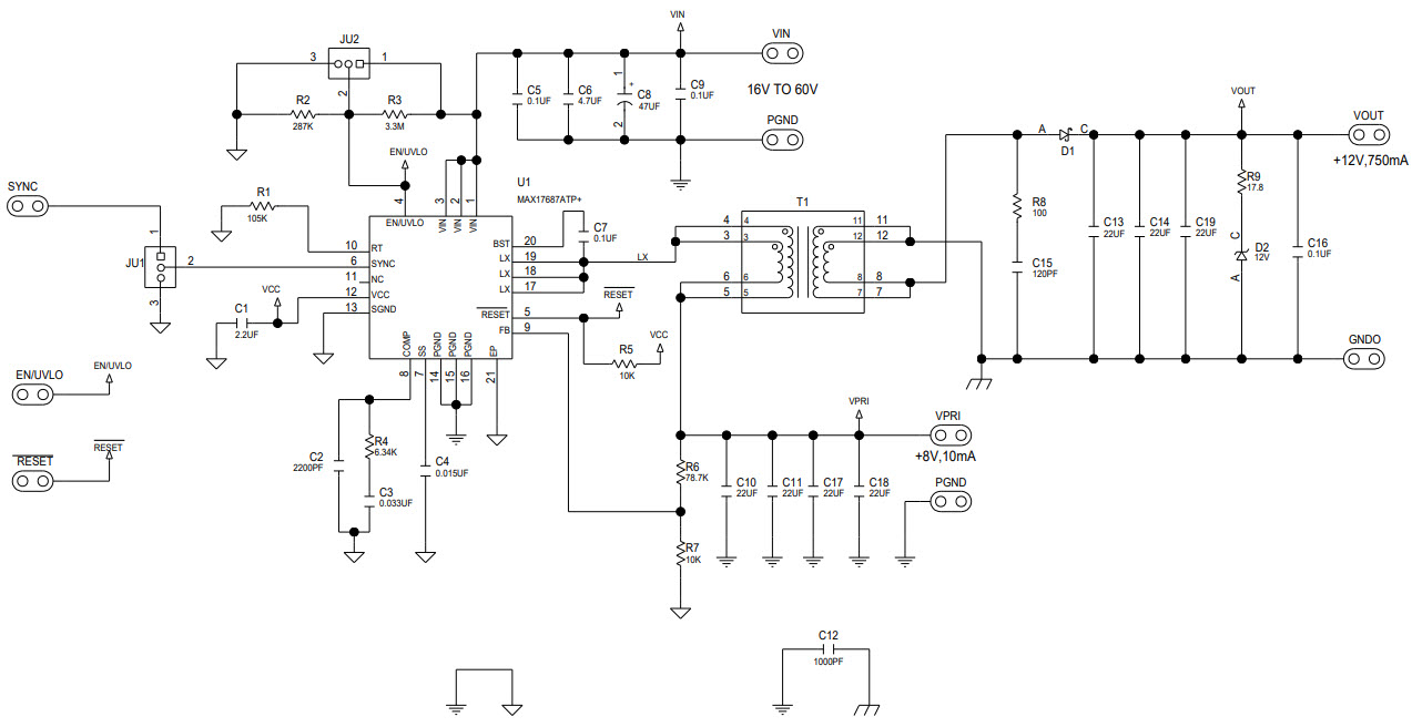 Maxim Integrated MAX17687EVKITA# Reference Design 1