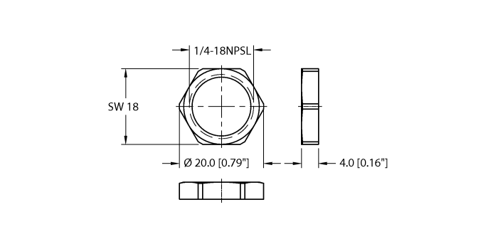 LOCKNUT-1/4NPT-BRASS-(10/BAG)turck