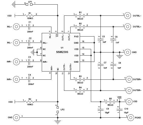 Analog Devices Inc. SSM2306-MINI-EVALZ Reference Design 2