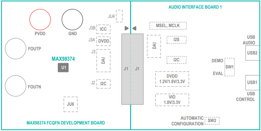 Maxim Integrated MAX98374EVSYS# Reference Design 1