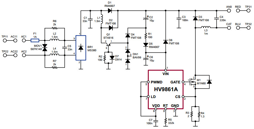Microchip HV9861ADB2 Reference Design 3