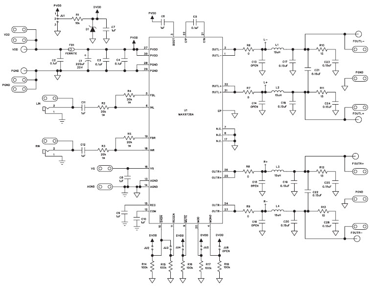 Maxim Integrated MAX9736AEVKIT+ Reference Design 3