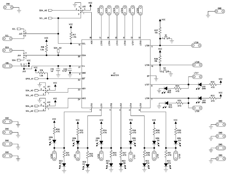 Maxim Integrated MAX7311EVKIT+ Reference Design 1
