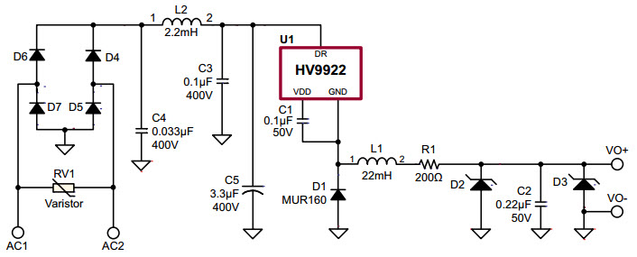 Microchip HV9922DB2 Reference Design 2