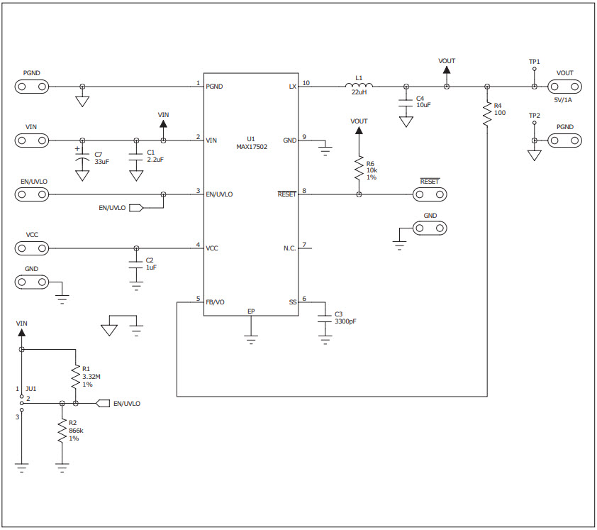 Maxim Integrated MAX17502FTEVKIT# Reference Design 1