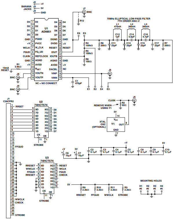 Analog Devices AD9851/CGPCB Reference Design 1