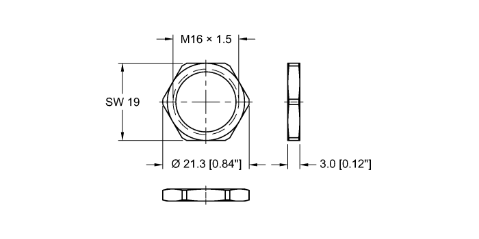 LOCKNUT-M16-BRASS-(10/BAG)turck