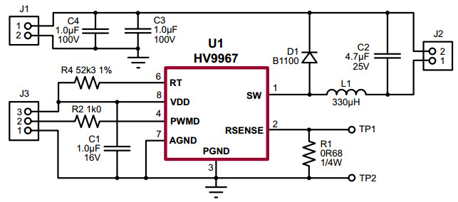 Microchip HV9967BDB1 Reference Design 1