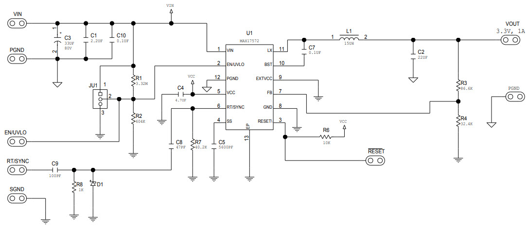 Maxim Integrated MAX17572EVKITA# Reference Design 1