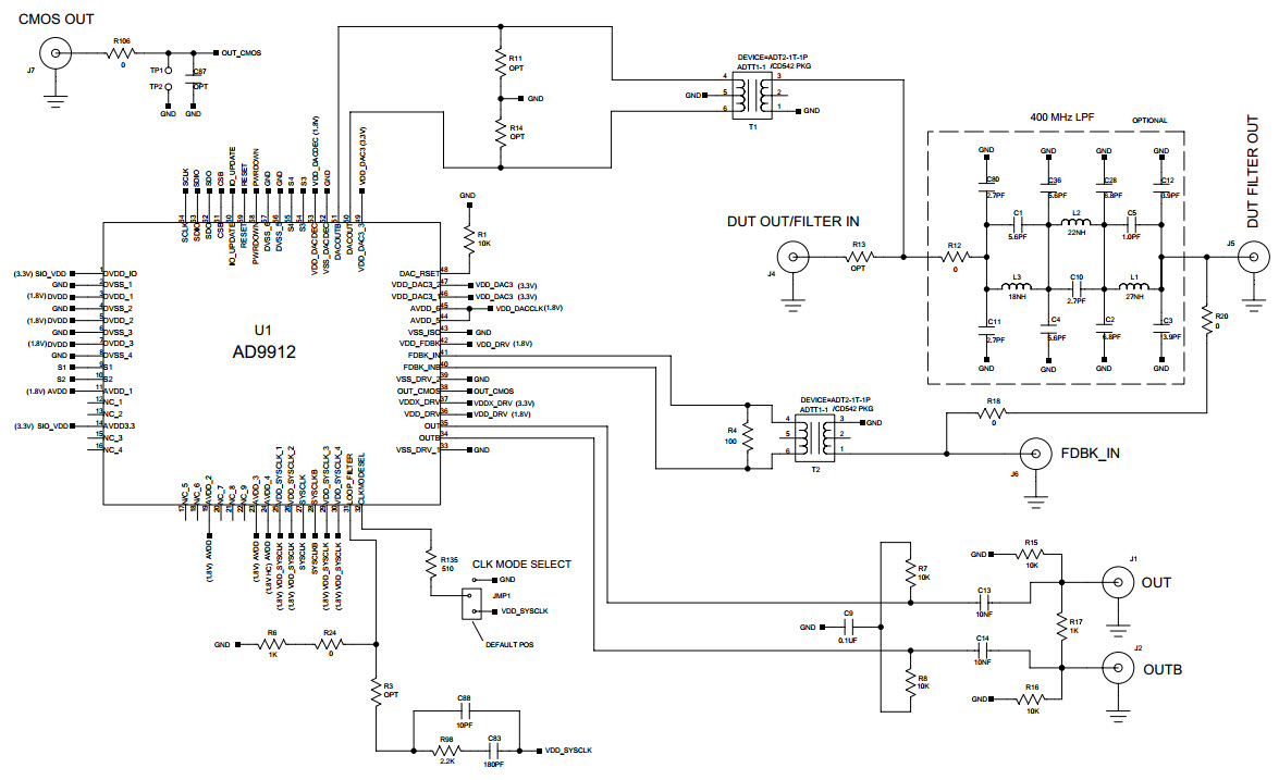 Analog Devices Inc. AD9912A/PCBZ Reference Design 7