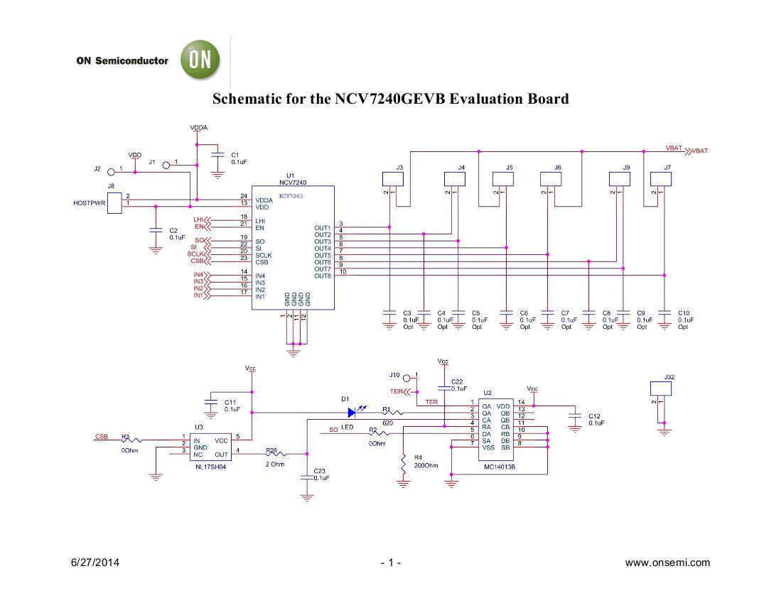 ON Semiconductor NCV7240GEVB Reference Design 1